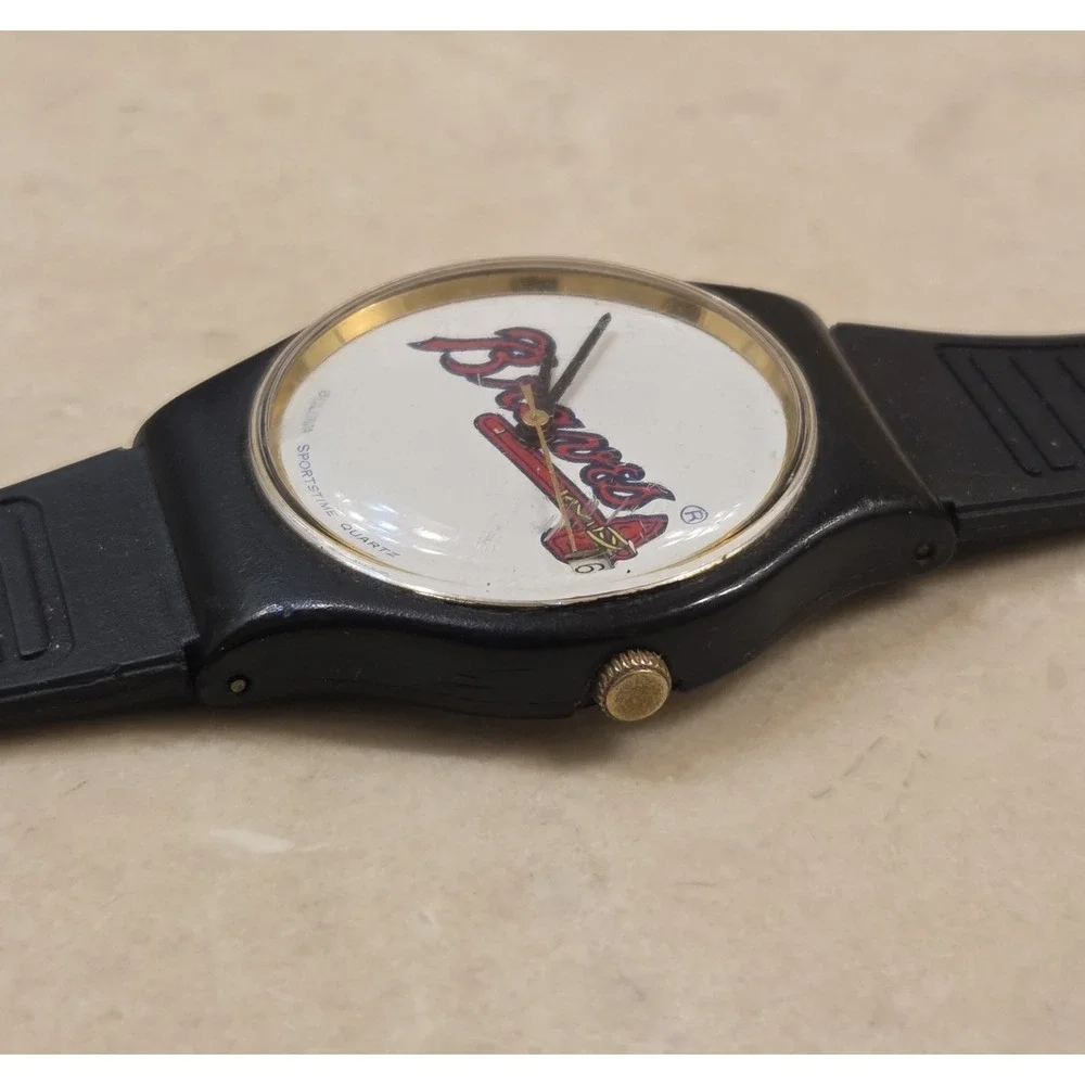 1990s Bulova Sportstime Braves Watch MLB Baseball‎ Wrist Watch - New Battery